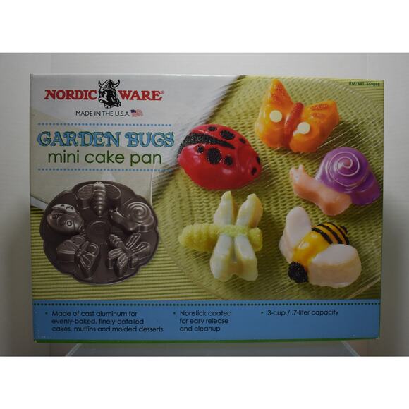 NEW Garden Bugs Mini Cake Pan by Nordic Ware - Picture 1 of 4